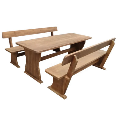 Комплект Баварска Дървена Маса с 2 пейки 160/80 и 200/80см