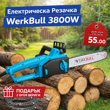 Електрическа Резачка за Дърва 46см WerkBull 3800W