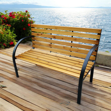 Градинска Пейка с метални крака 125 х 60 х 85см