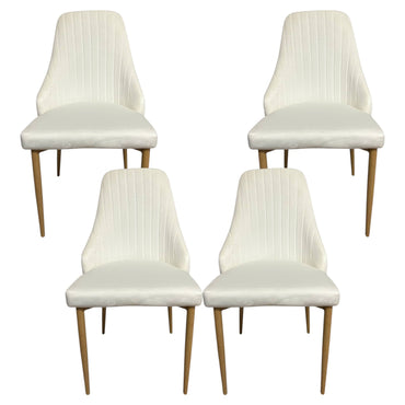 4бр. Елегантен стол Алис- млечнобял - до 150кг.