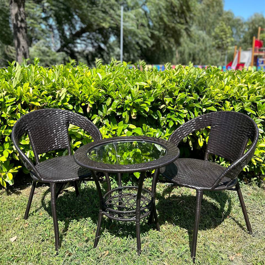 Градински Ратанов Комплект Relax 2 стола с маса + поставка