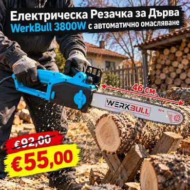 Електрическа Резачка за Дърва 46см WerkBull 3800W