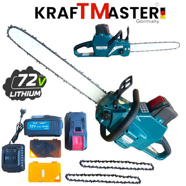 Акумулаторна Резачка за Дърва KRAFT MASTER 72V 16Ah - 40см шина