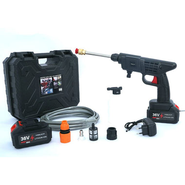 Акумулаторна водоструйка за почистване на автомобили, батерия, зарядно, куфар